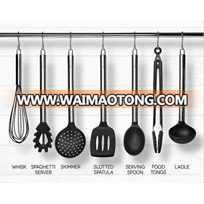 7 Piece Cooking Utensils Set - Stainless Steel & Silicone Kitchen Utensils