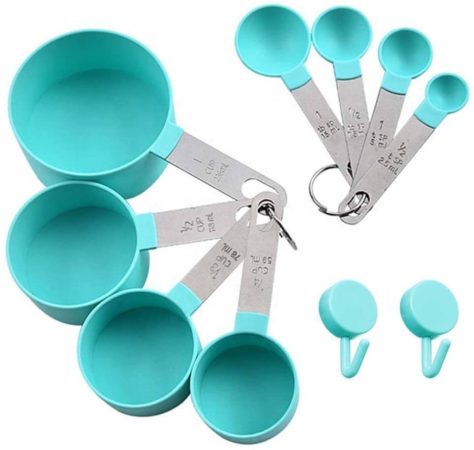 Measuring Cups And Measuring Spoons Set Of Stainless Steel Handle Nordic Green Cups Included 2 Kitchen Tool Hook Up