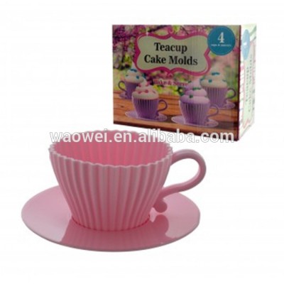 Food Grade Teacup Cupcake Silicone Baking Cups Set