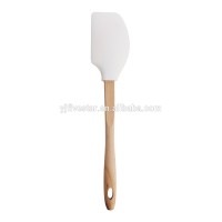 Silicone Spatula With Flex-Core Wood Handled - White