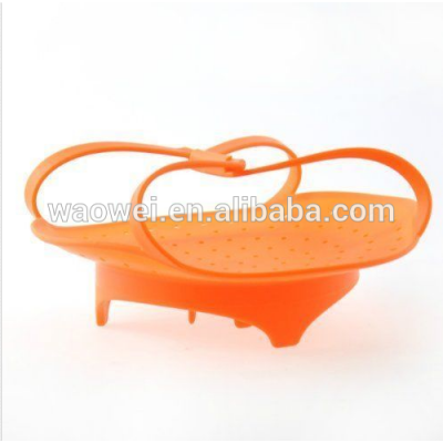 NEW Silicone Steamer 2 PACK - 8" Orange Dishwasher Safe Vegetable Steamer