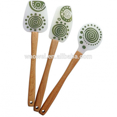 Christmas Best Silicone spatula with wooden handle Christmas gift