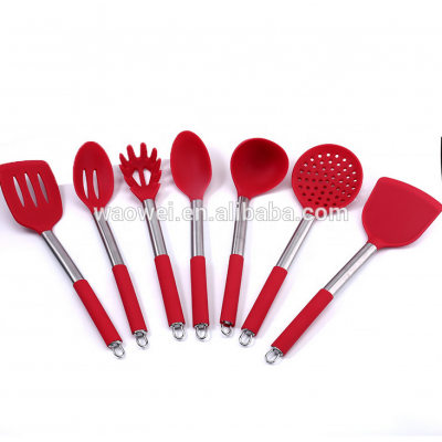 NSilicone 7 Piece Kitchen Cooking Utensil Set Heat Resistant Non Stick