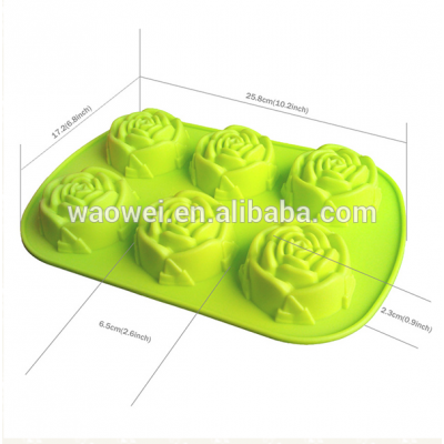 6 Rose Fondant Cake Chocolate Sugar Craft Mold Cutter Silicone DIY Tools mould