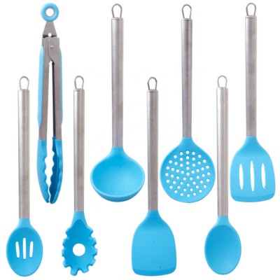 Silicone Utensil Set With Metal Handle