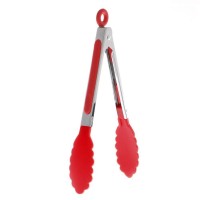 Silicone Tip Food Serving Tongs BBQ Scissor Tongs with Non-Stick Handle